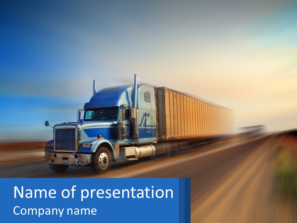 Truck With Container PowerPoint Template