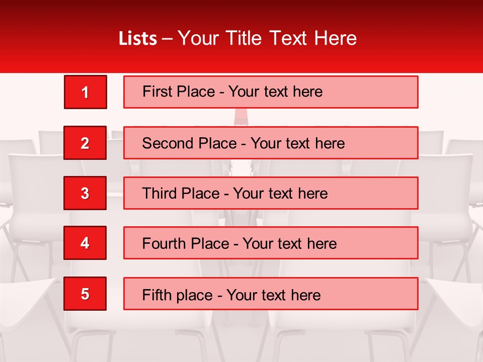 Chairs At The Conference PowerPoint Template