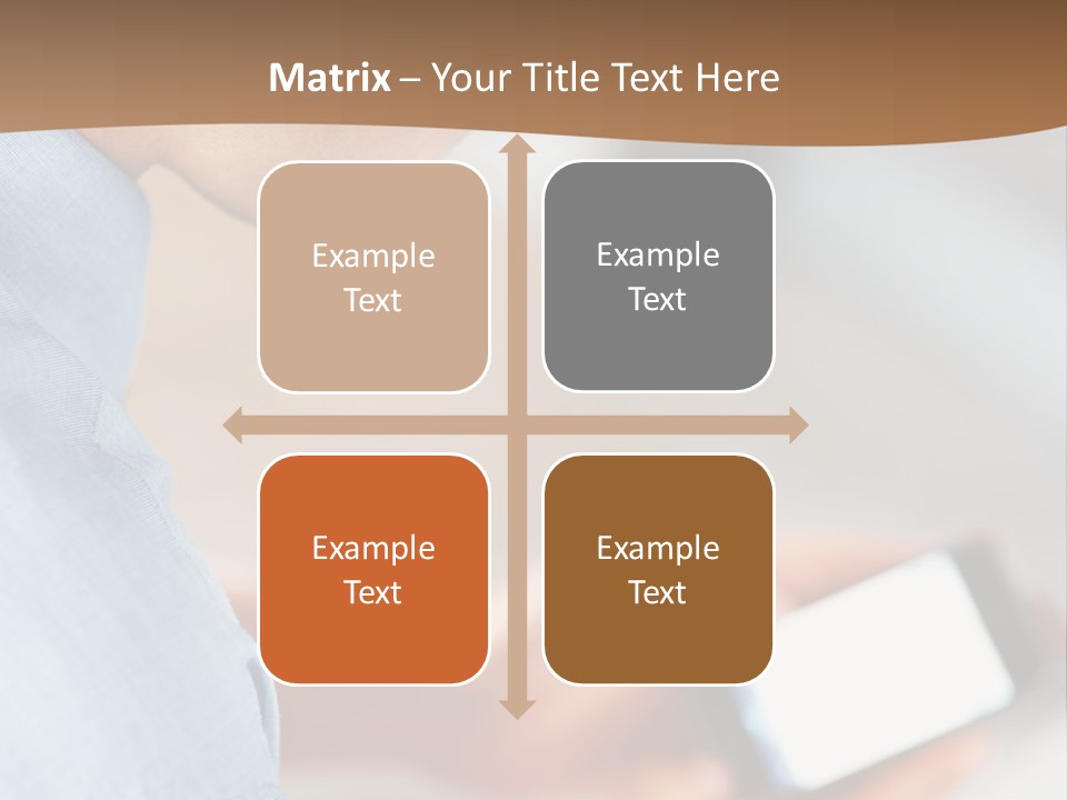 Man Adjusts His Smartphone PowerPoint Template