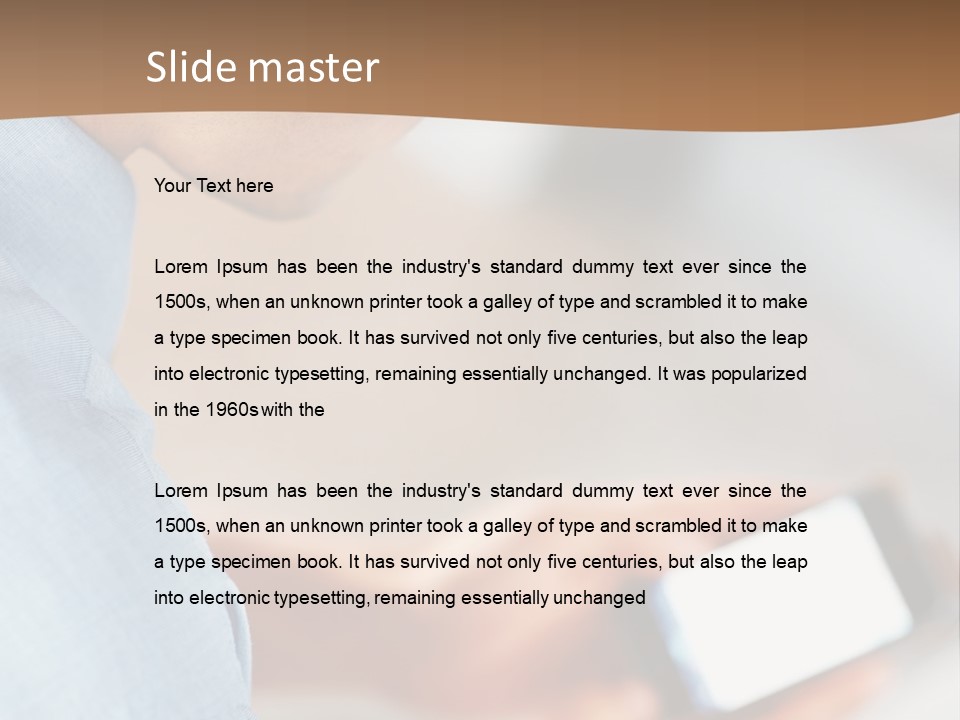 Man Adjusts His Smartphone PowerPoint Template