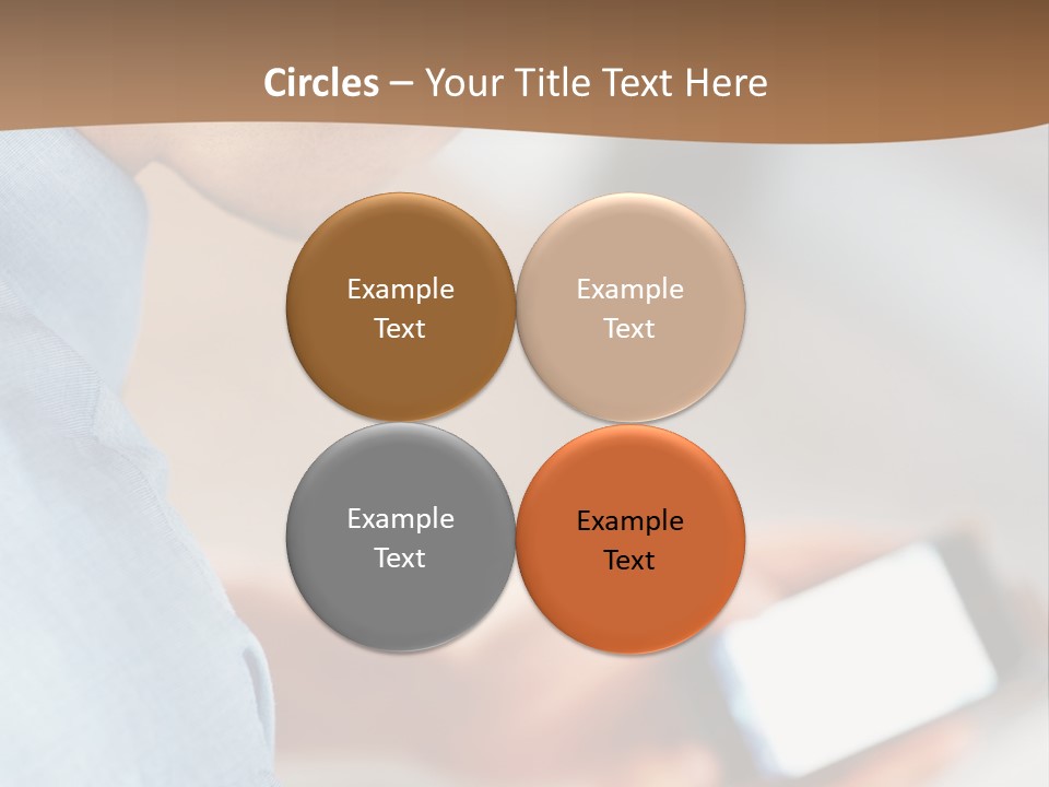 Man Adjusts His Smartphone PowerPoint Template