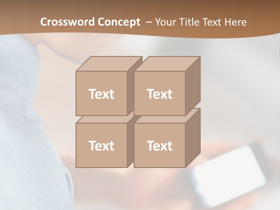Man Adjusts His Smartphone PowerPoint Template