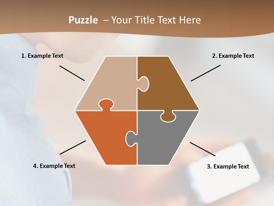 Man Adjusts His Smartphone PowerPoint Template