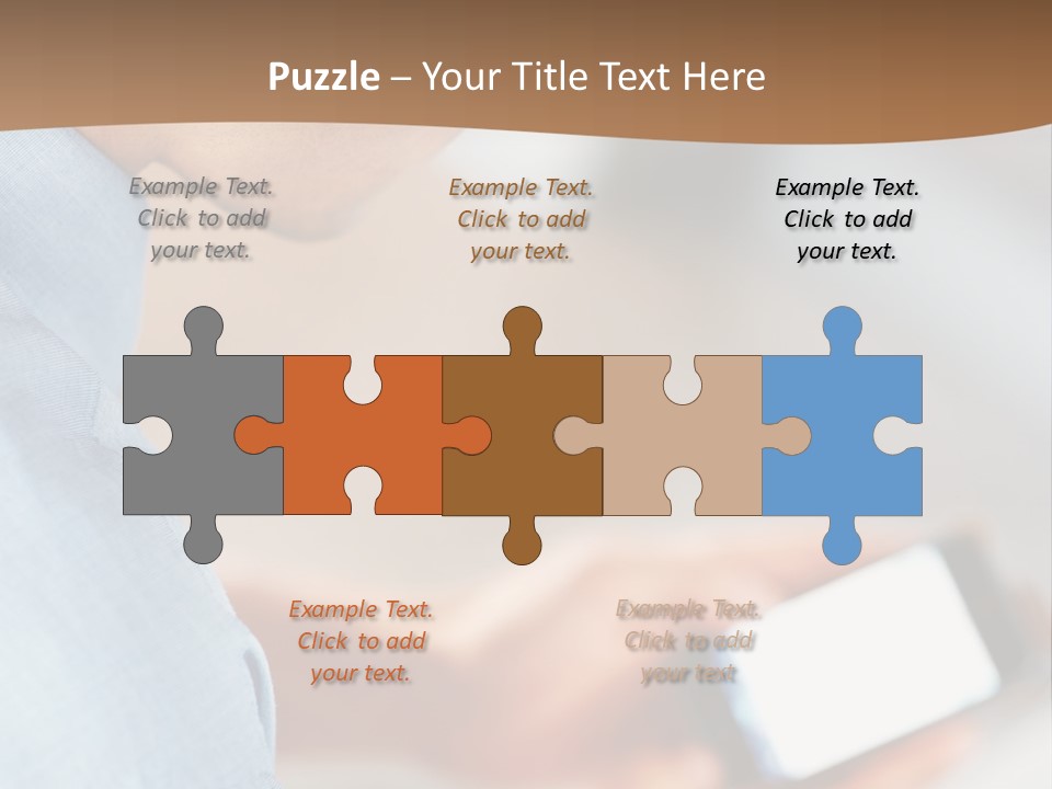 Man Adjusts His Smartphone PowerPoint Template