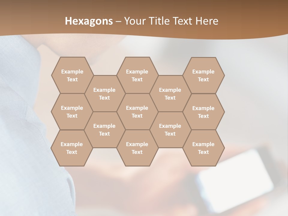 Man Adjusts His Smartphone PowerPoint Template