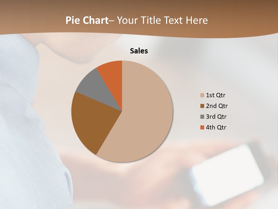Man Adjusts His Smartphone PowerPoint Template