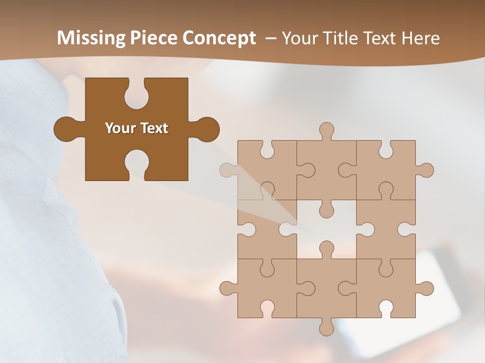 Man Adjusts His Smartphone PowerPoint Template