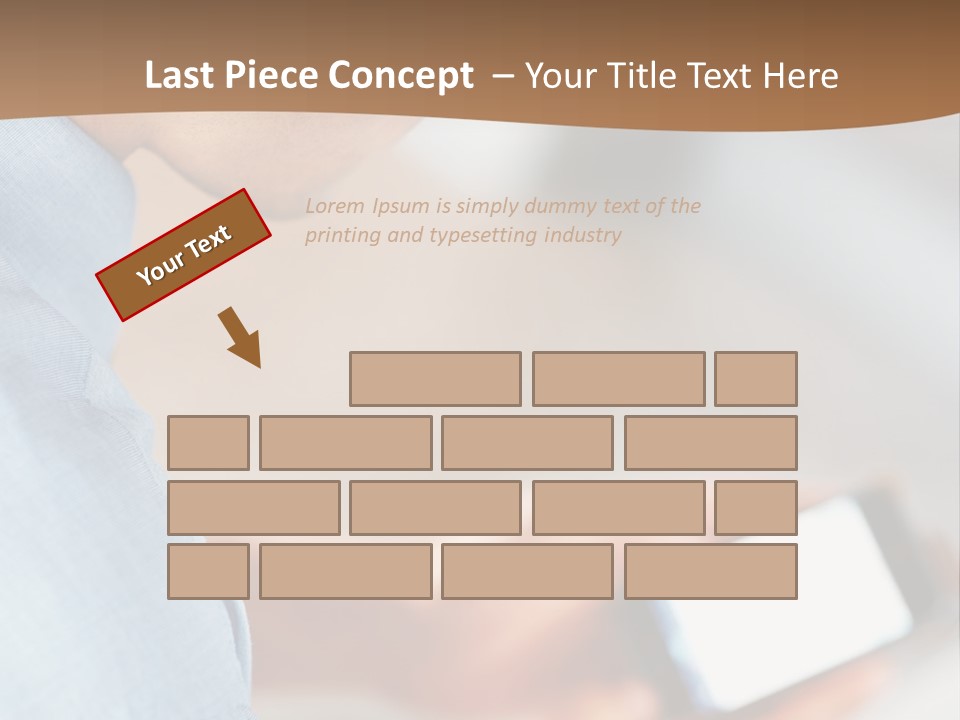 Man Adjusts His Smartphone PowerPoint Template
