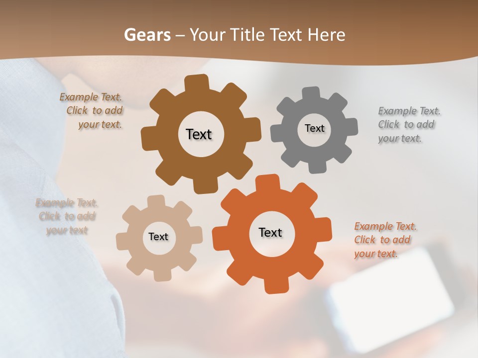 Man Adjusts His Smartphone PowerPoint Template