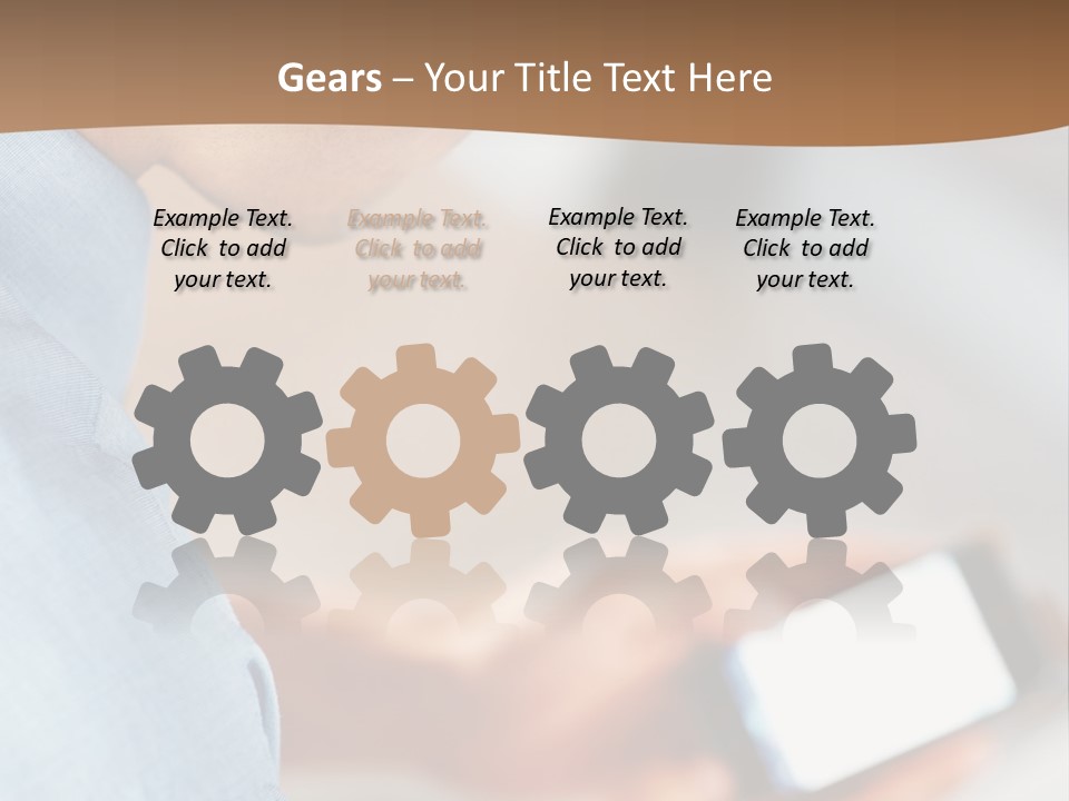 Man Adjusts His Smartphone PowerPoint Template