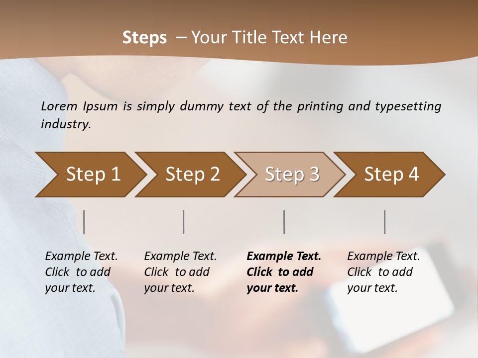 Man Adjusts His Smartphone PowerPoint Template