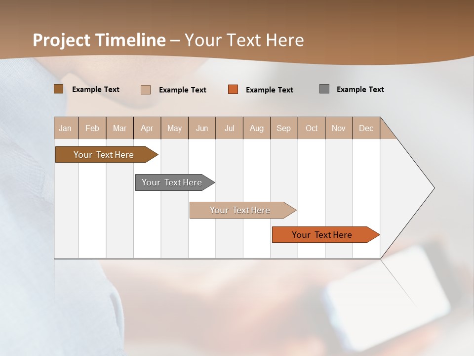 Man Adjusts His Smartphone PowerPoint Template