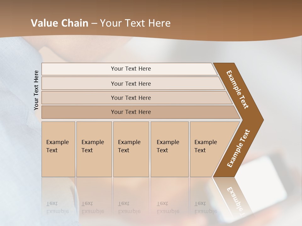 Man Adjusts His Smartphone PowerPoint Template