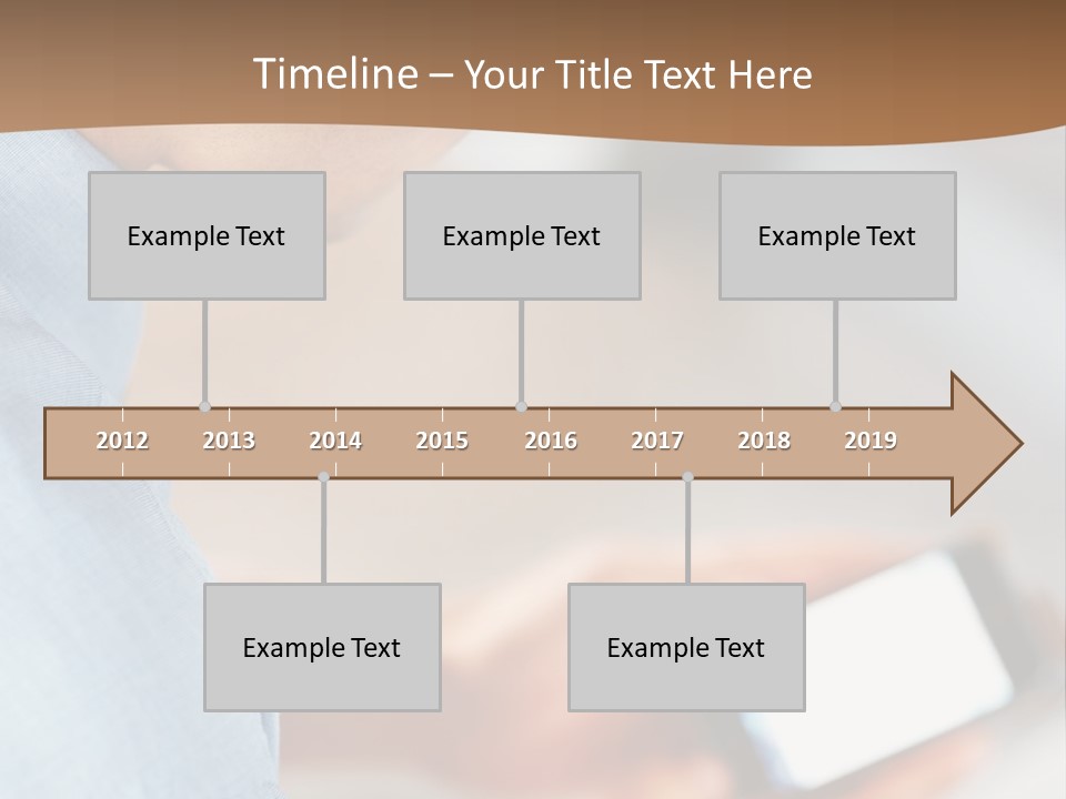 Man Adjusts His Smartphone PowerPoint Template