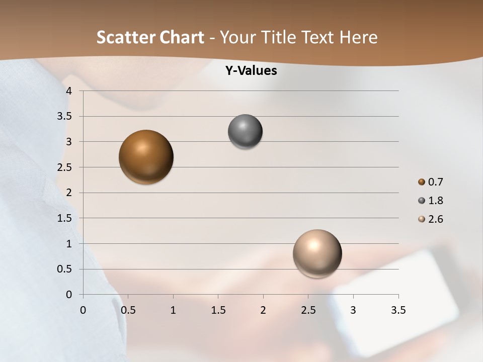 Man Adjusts His Smartphone PowerPoint Template
