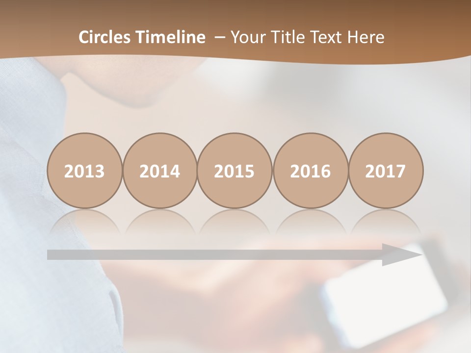 Man Adjusts His Smartphone PowerPoint Template
