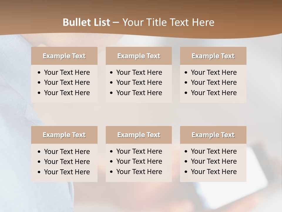 Man Adjusts His Smartphone PowerPoint Template
