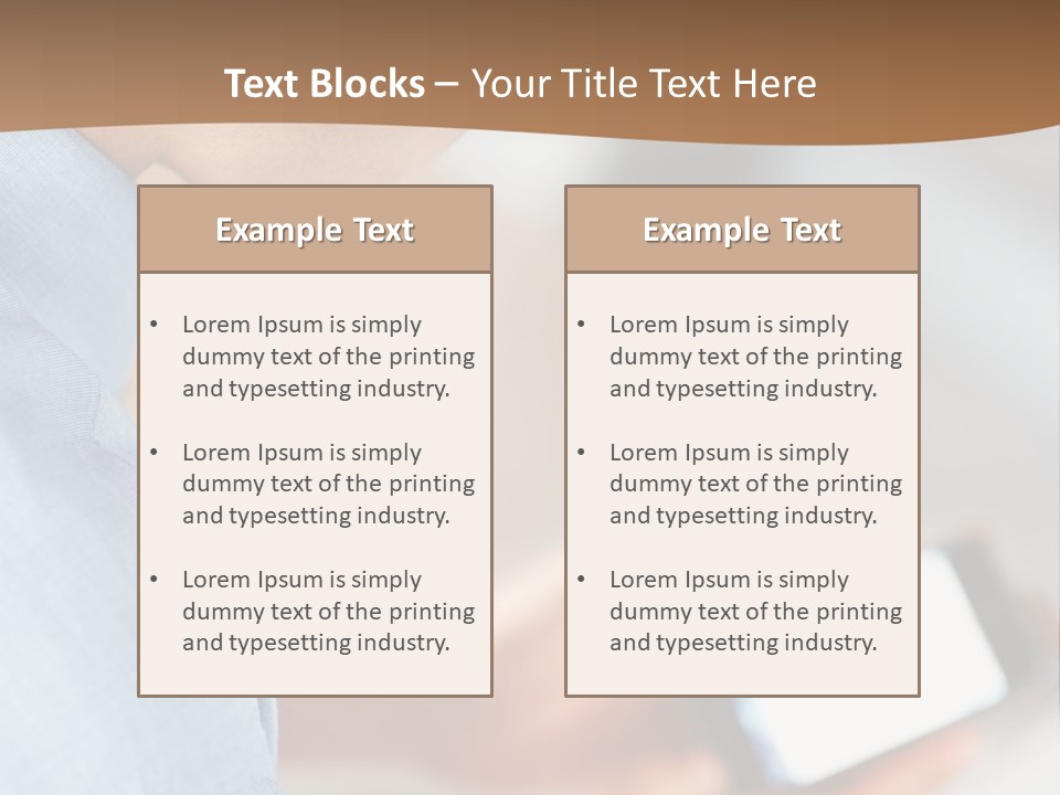 Man Adjusts His Smartphone PowerPoint Template