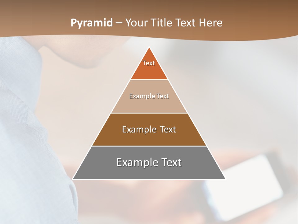Man Adjusts His Smartphone PowerPoint Template