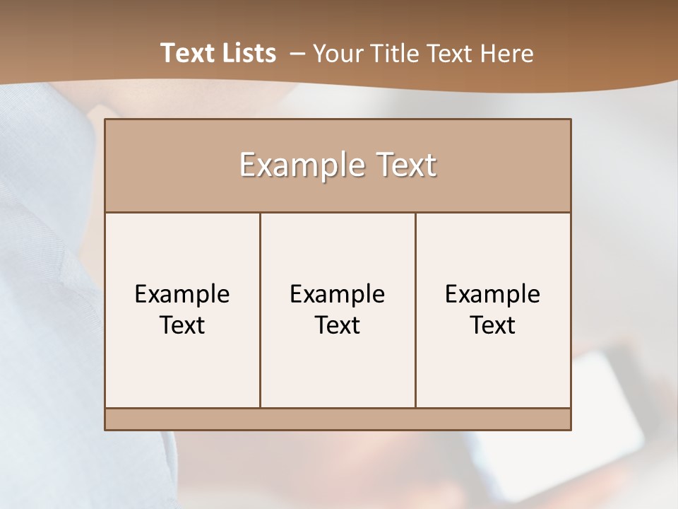 Man Adjusts His Smartphone PowerPoint Template