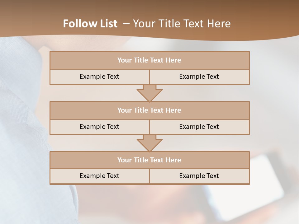 Man Adjusts His Smartphone PowerPoint Template