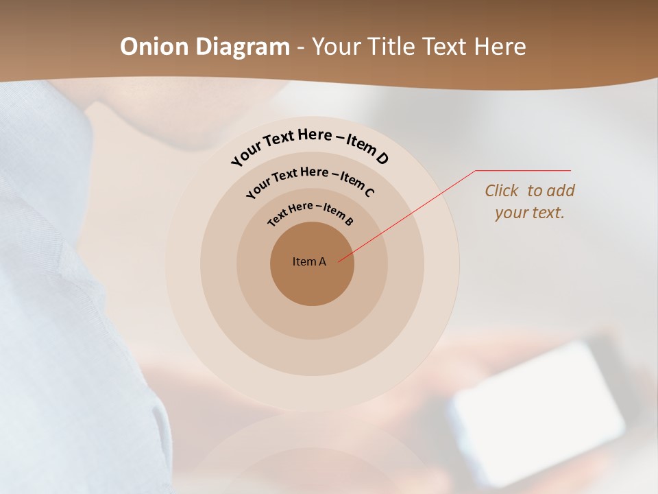 Man Adjusts His Smartphone PowerPoint Template