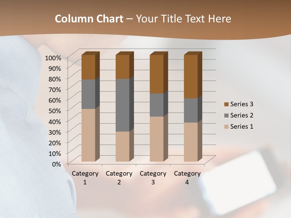 Man Adjusts His Smartphone PowerPoint Template