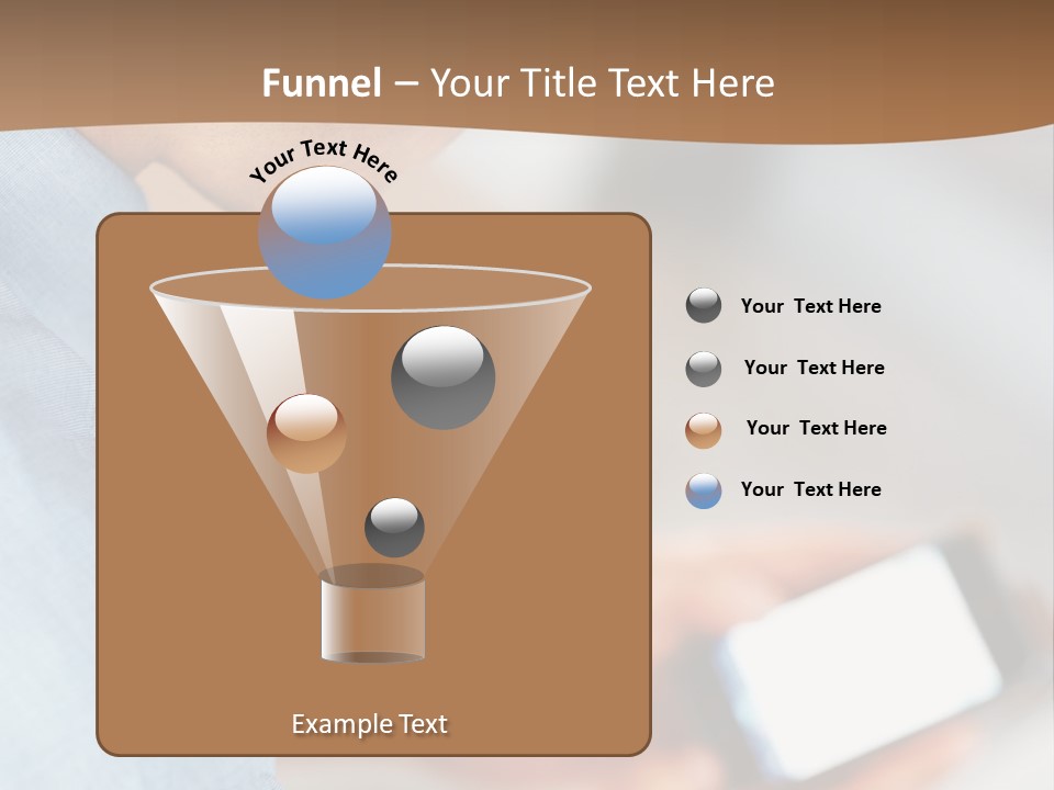 Man Adjusts His Smartphone PowerPoint Template