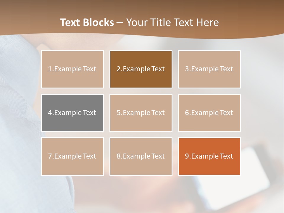 Man Adjusts His Smartphone PowerPoint Template