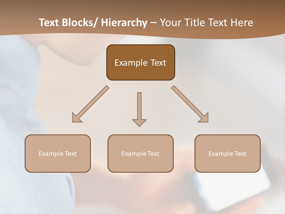 Man Adjusts His Smartphone PowerPoint Template