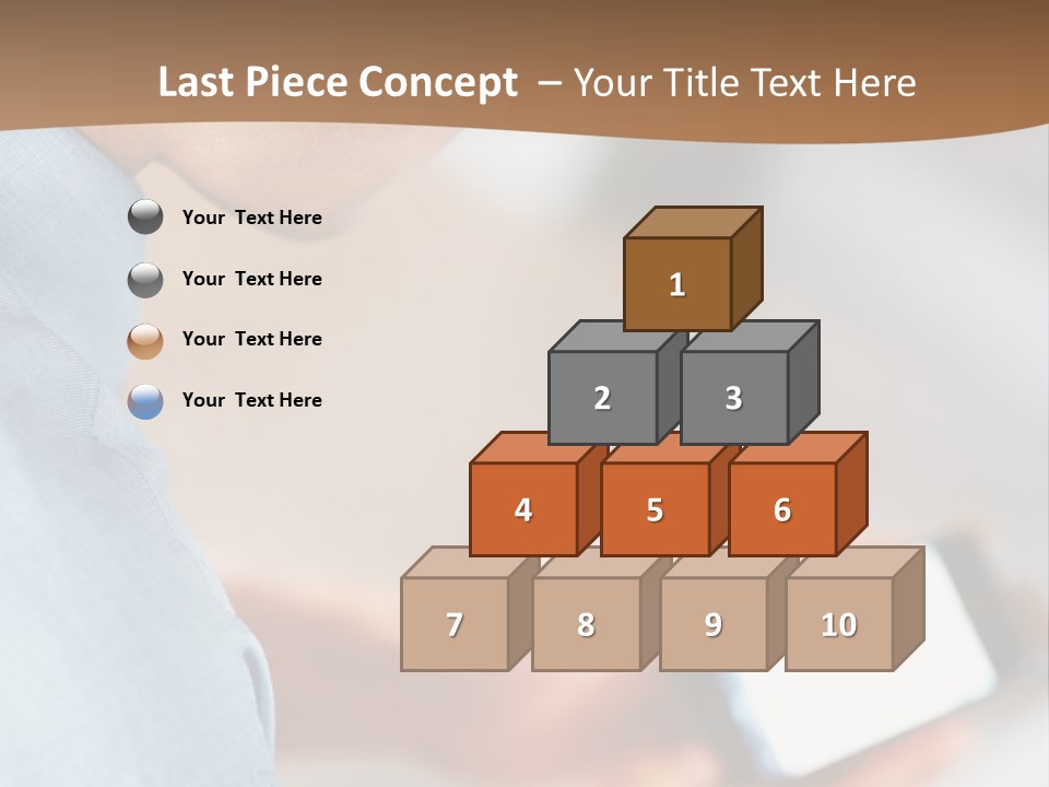 Man Adjusts His Smartphone PowerPoint Template
