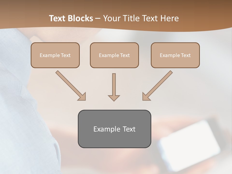 Man Adjusts His Smartphone PowerPoint Template