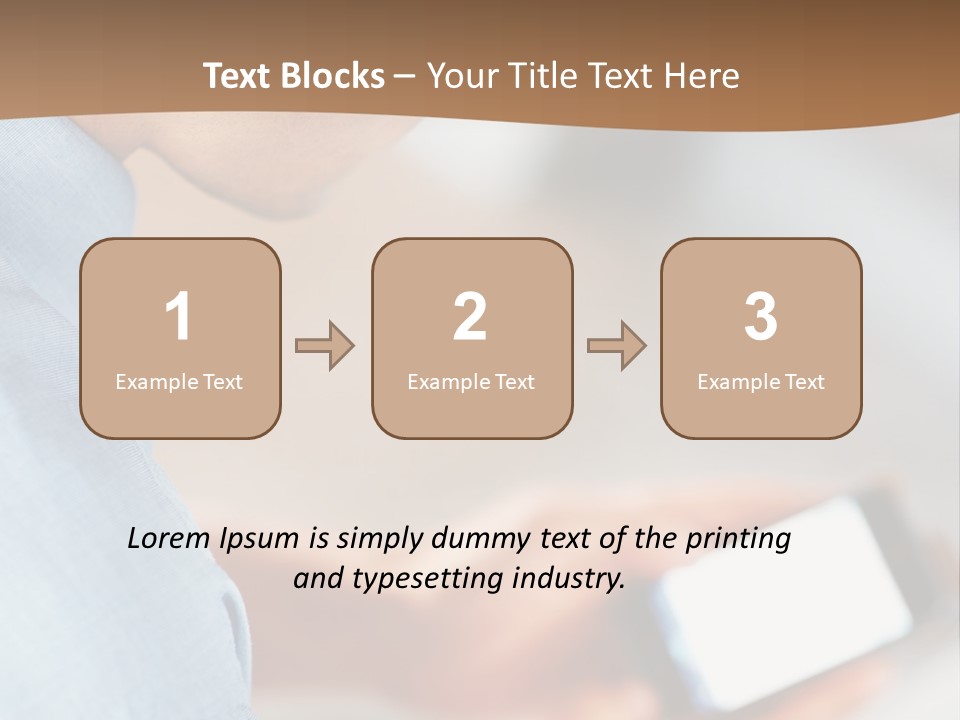 Man Adjusts His Smartphone PowerPoint Template
