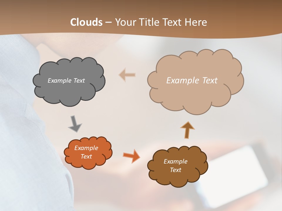 Man Adjusts His Smartphone PowerPoint Template