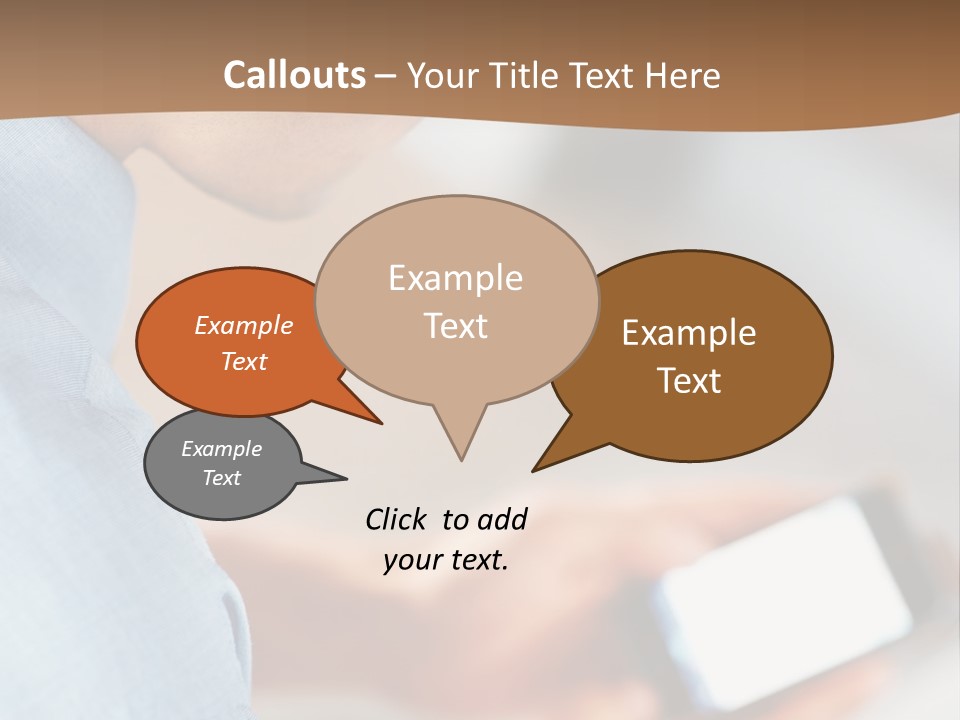Man Adjusts His Smartphone PowerPoint Template
