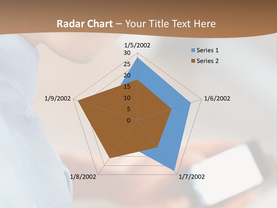 Man Adjusts His Smartphone PowerPoint Template