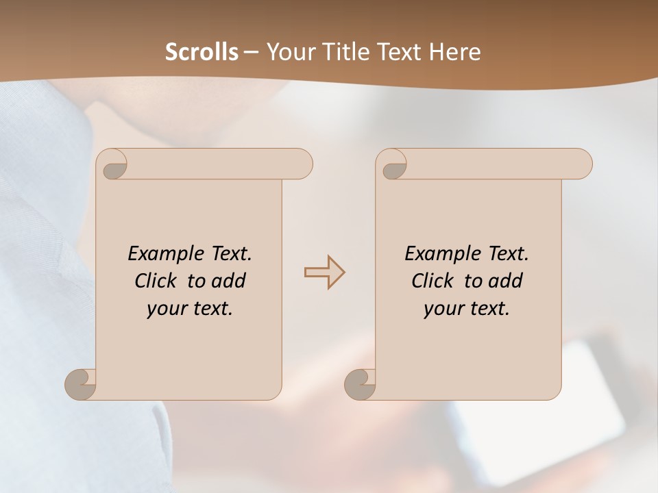 Man Adjusts His Smartphone PowerPoint Template