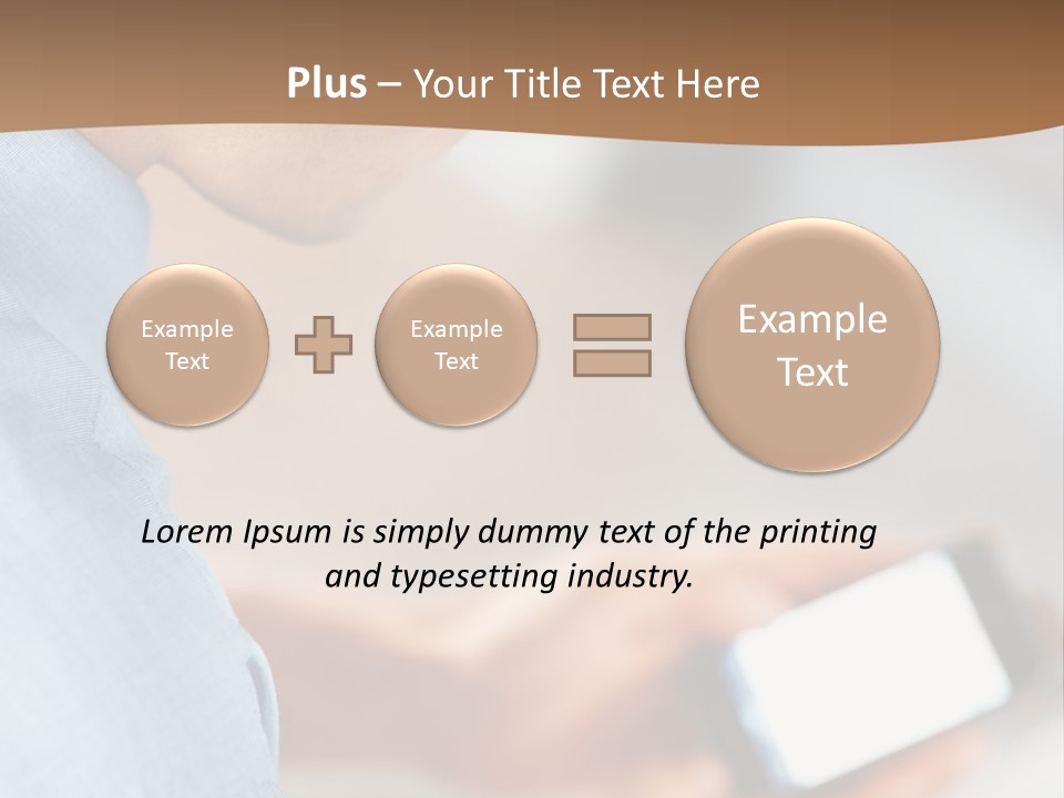 Man Adjusts His Smartphone PowerPoint Template