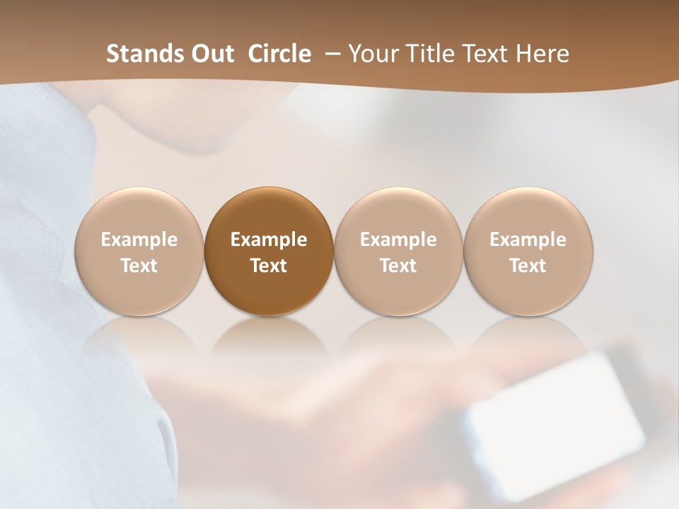 Man Adjusts His Smartphone PowerPoint Template