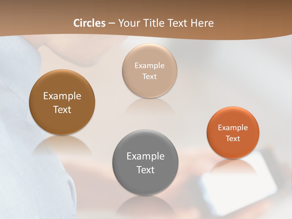 Man Adjusts His Smartphone PowerPoint Template