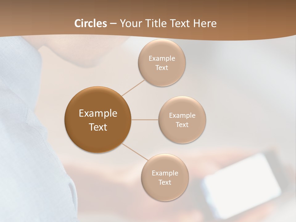Man Adjusts His Smartphone PowerPoint Template