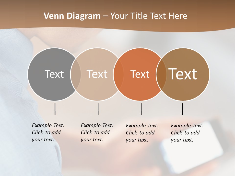 Man Adjusts His Smartphone PowerPoint Template