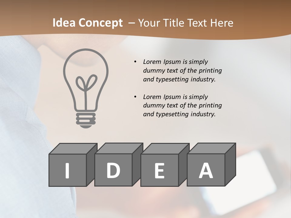 Man Adjusts His Smartphone PowerPoint Template