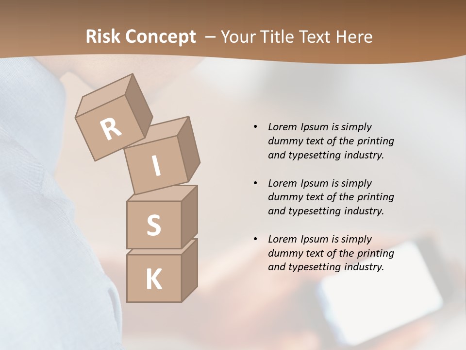 Man Adjusts His Smartphone PowerPoint Template