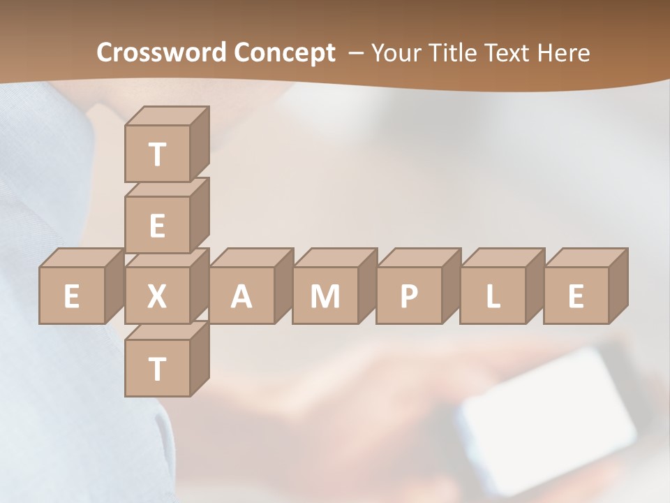 Man Adjusts His Smartphone PowerPoint Template