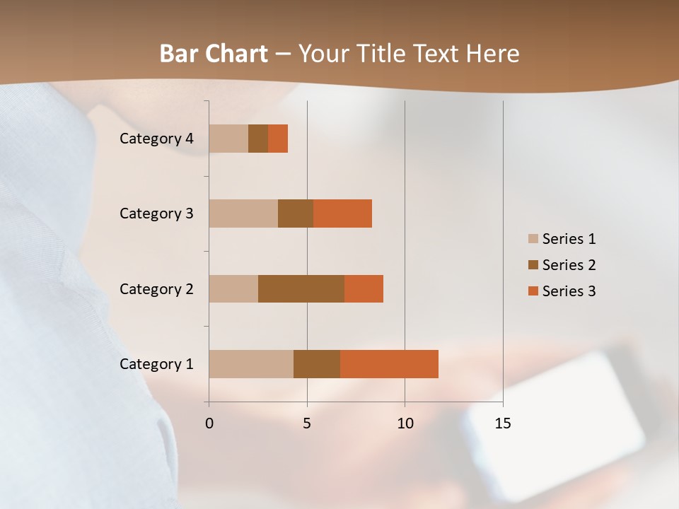 Man Adjusts His Smartphone PowerPoint Template