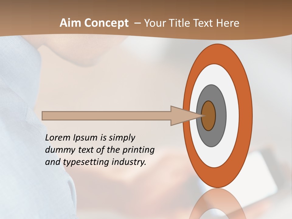 Man Adjusts His Smartphone PowerPoint Template