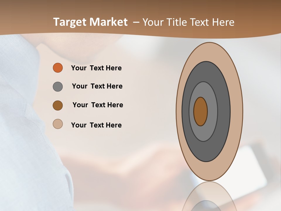 Man Adjusts His Smartphone PowerPoint Template