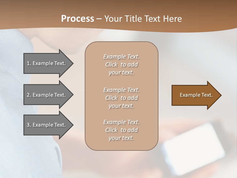 Man Adjusts His Smartphone PowerPoint Template