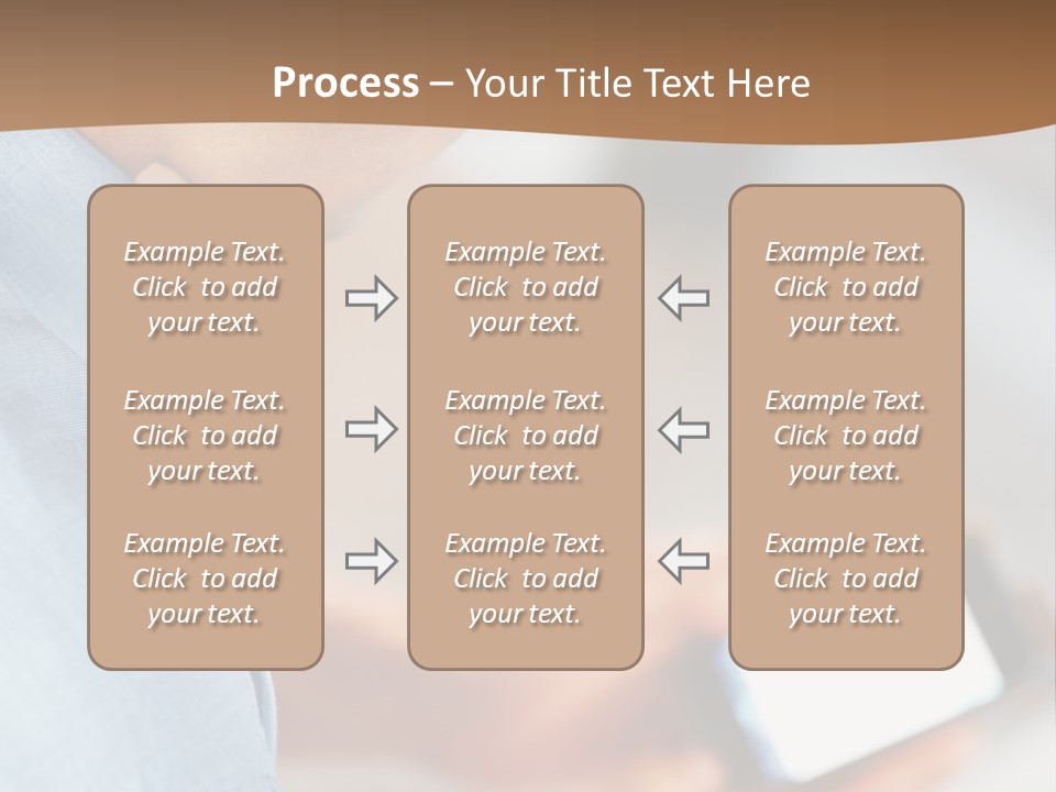 Man Adjusts His Smartphone PowerPoint Template